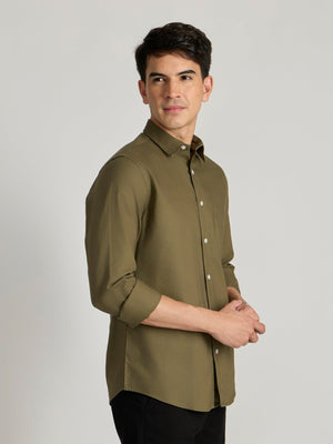 Fakaro - Turkish Fit Oxford Shirt - Olive Green - Espanshe