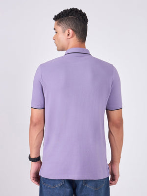 Orwell - Polo T-Shirt with Contrast Tipping - Dusted Grape - Espanshe