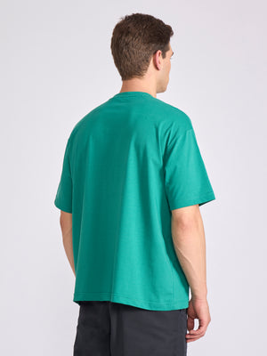 Men's Oversized Round neck T Shirt in green