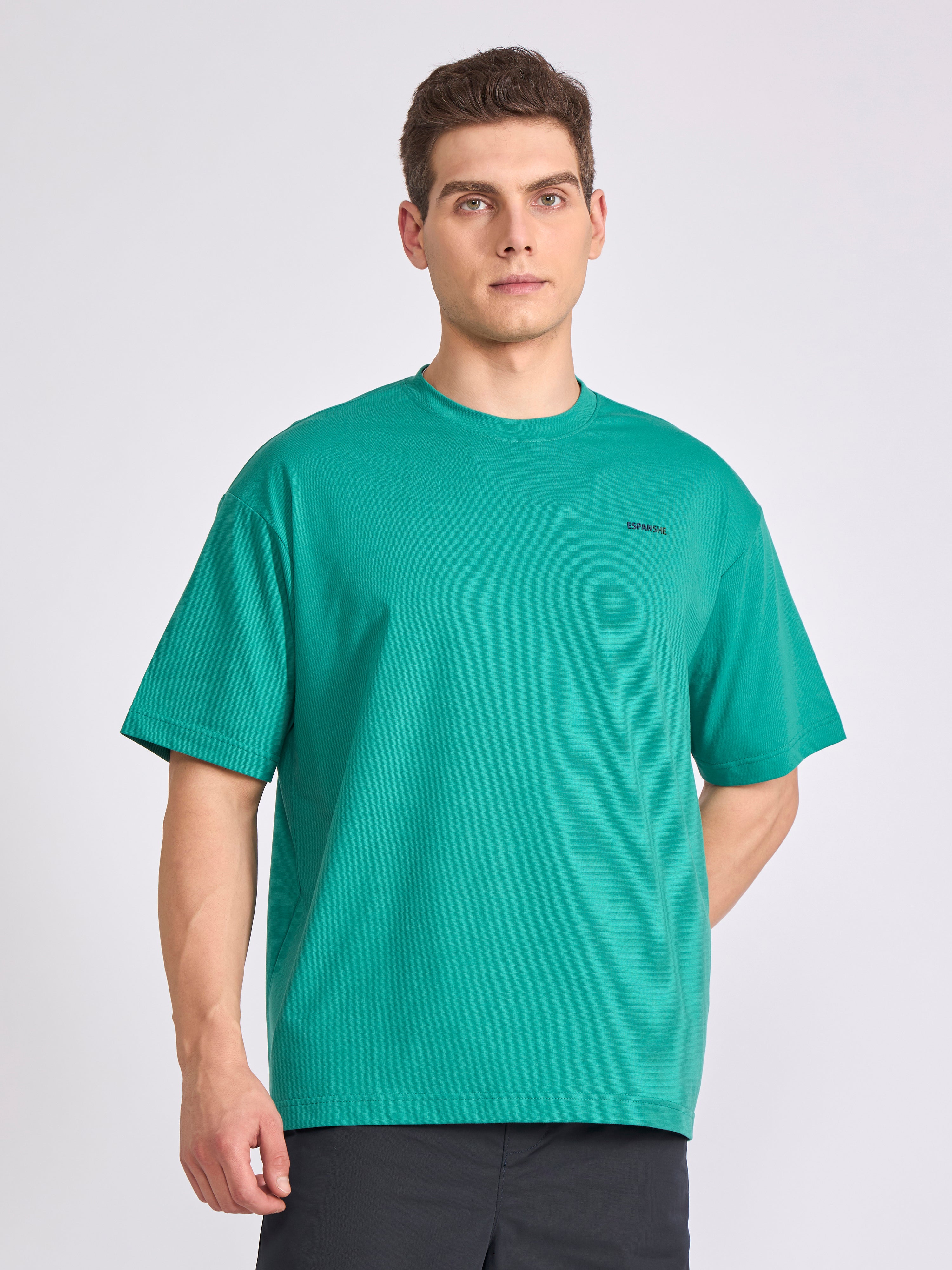 Men's Oversized Round neck T Shirt in green