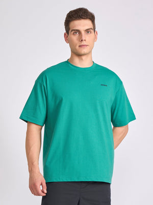 Tibald - Oversized Round neck T Shirt - Green - Espanshe