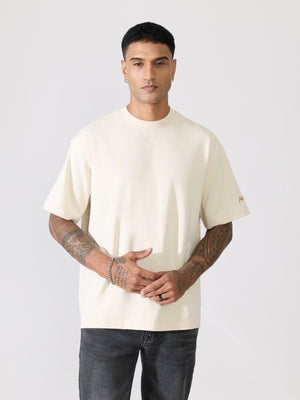 Men's printed t-shirt in cream