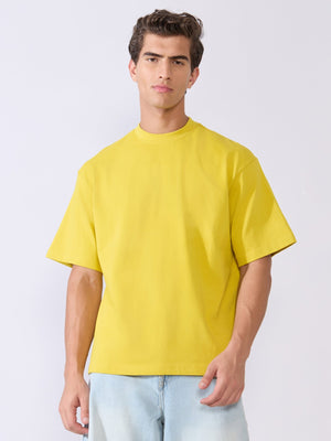 Vynora - Loose Fit Round Neck T-Shirt - Yellow Jasmine - Espanshe