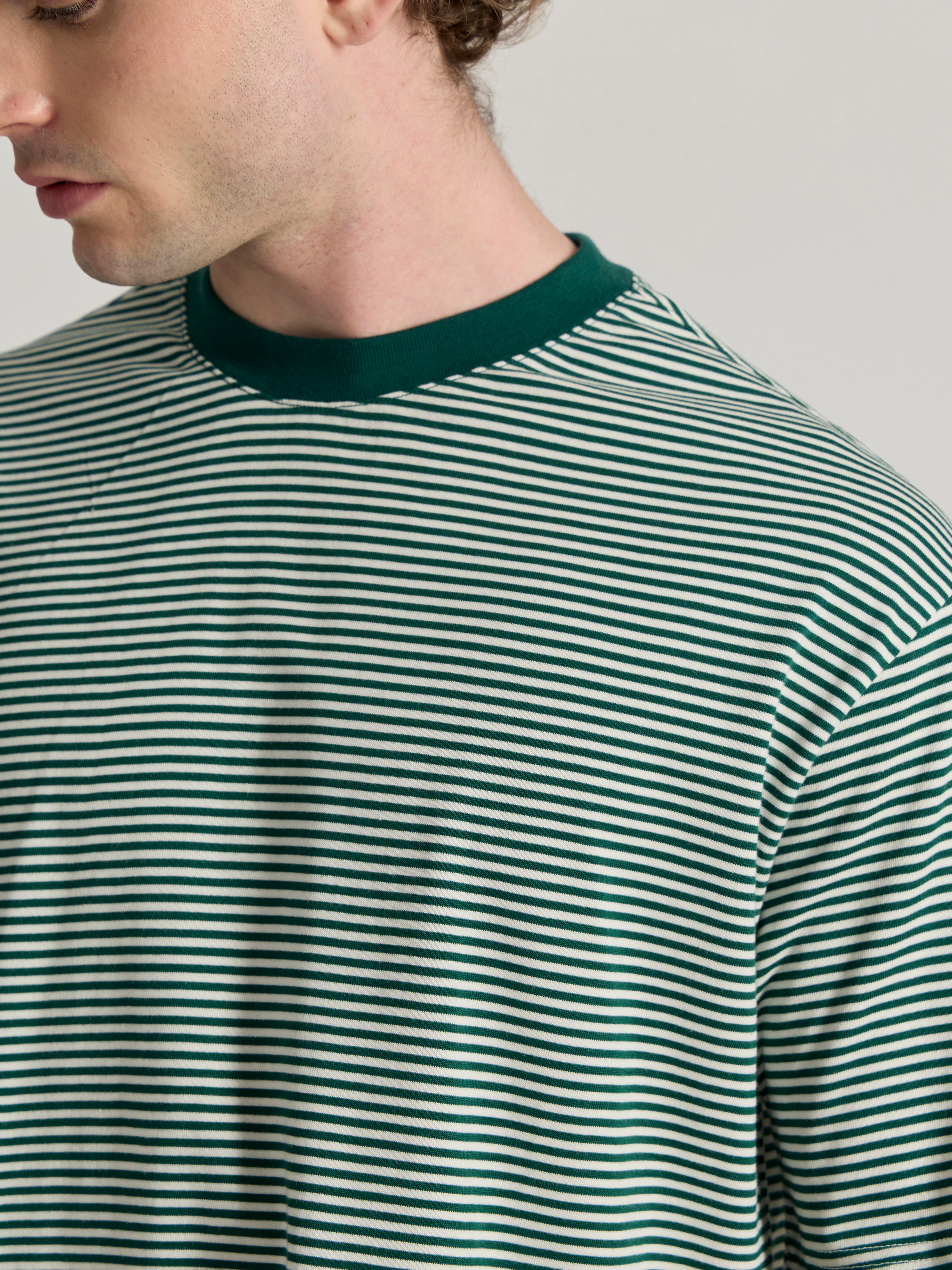 Ionathan - Striped Crew T-Shirt - Green