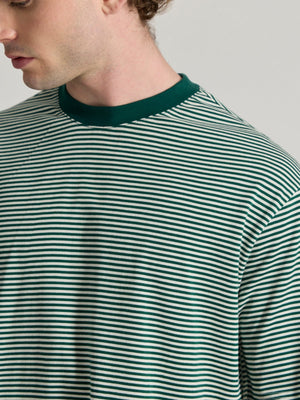 Ionathan - Striped Crew T-Shirt - Green - Espanshe