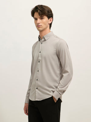 Ivar - Turkish Fit Striped Shirt - Sand Grey - Espanshe