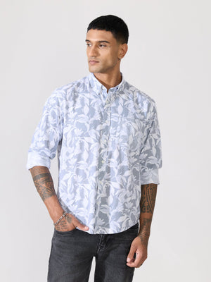 Nefilo - Oxford Printed Shirt - Grey - Espanshe