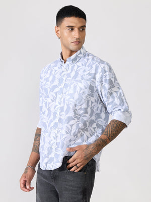 Nefilo - Oxford Printed Shirt - Grey - Espanshe