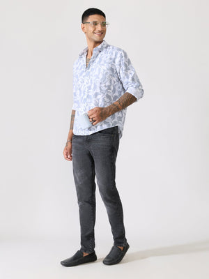 Nefilo - Oxford Printed Shirt - Grey - Espanshe