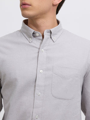Floyd - Brushed Melange Plain Shirt - Light Grey - Espanshe
