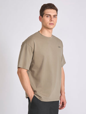 Tibald - Oversized Round neck T Shirt - Sage Green - Espanshe
