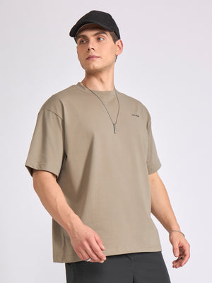Men's Oversized Round neck T Shirt in sage green