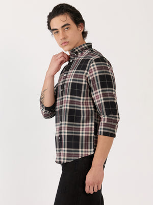 Men's Turkish Fit Checked Shirt - black