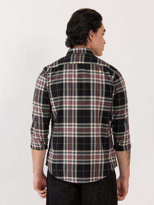 Men's Turkish Fit Checked Shirt - black