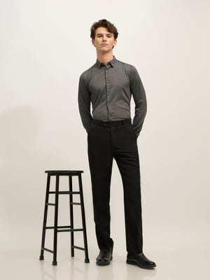 men's Straight Fit Formal Pant - black