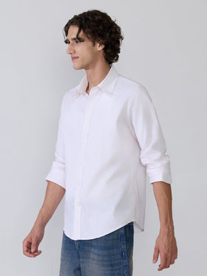 Erzela - Smart Fit Striped Shirt - Peach - Espanshe