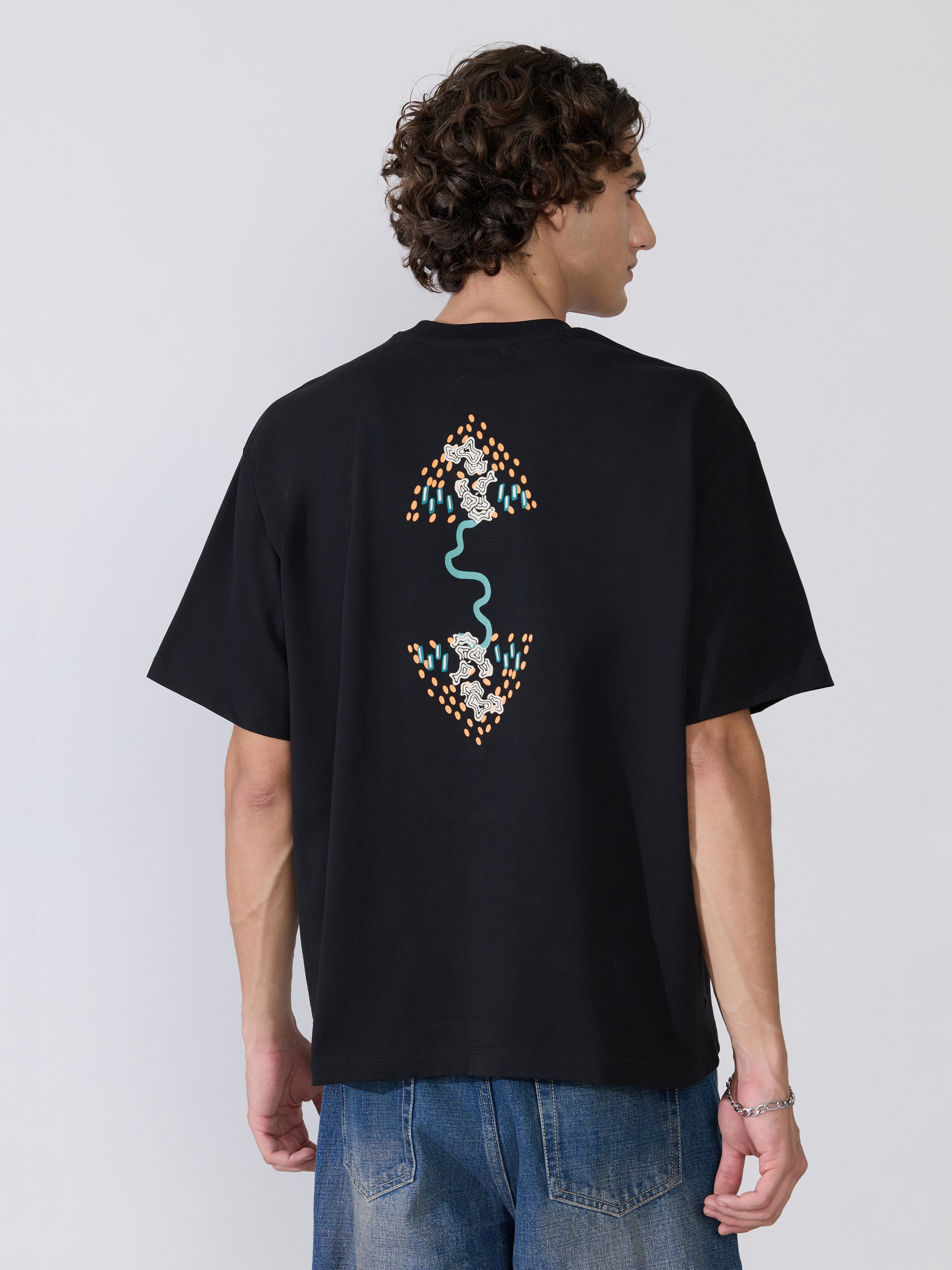 Men's printed t-shirt in black