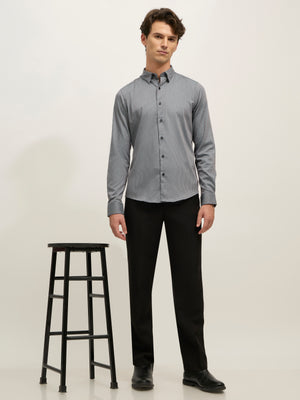men's Striped Shirt - dark gray