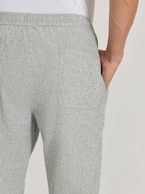 Corbin - Striped Seersucker Trousers - Green - Espanshe