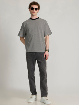 Ionathan - Striped Crew T-Shirt - Black - Espanshe