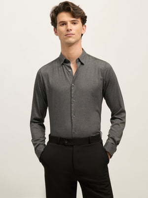Ivar - Turkish Fit Striped Shirt - Fuzzy Grey - Espanshe