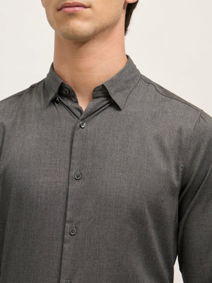 Ivar - Turkish Fit Striped Shirt - Fuzzy Grey - Espanshe