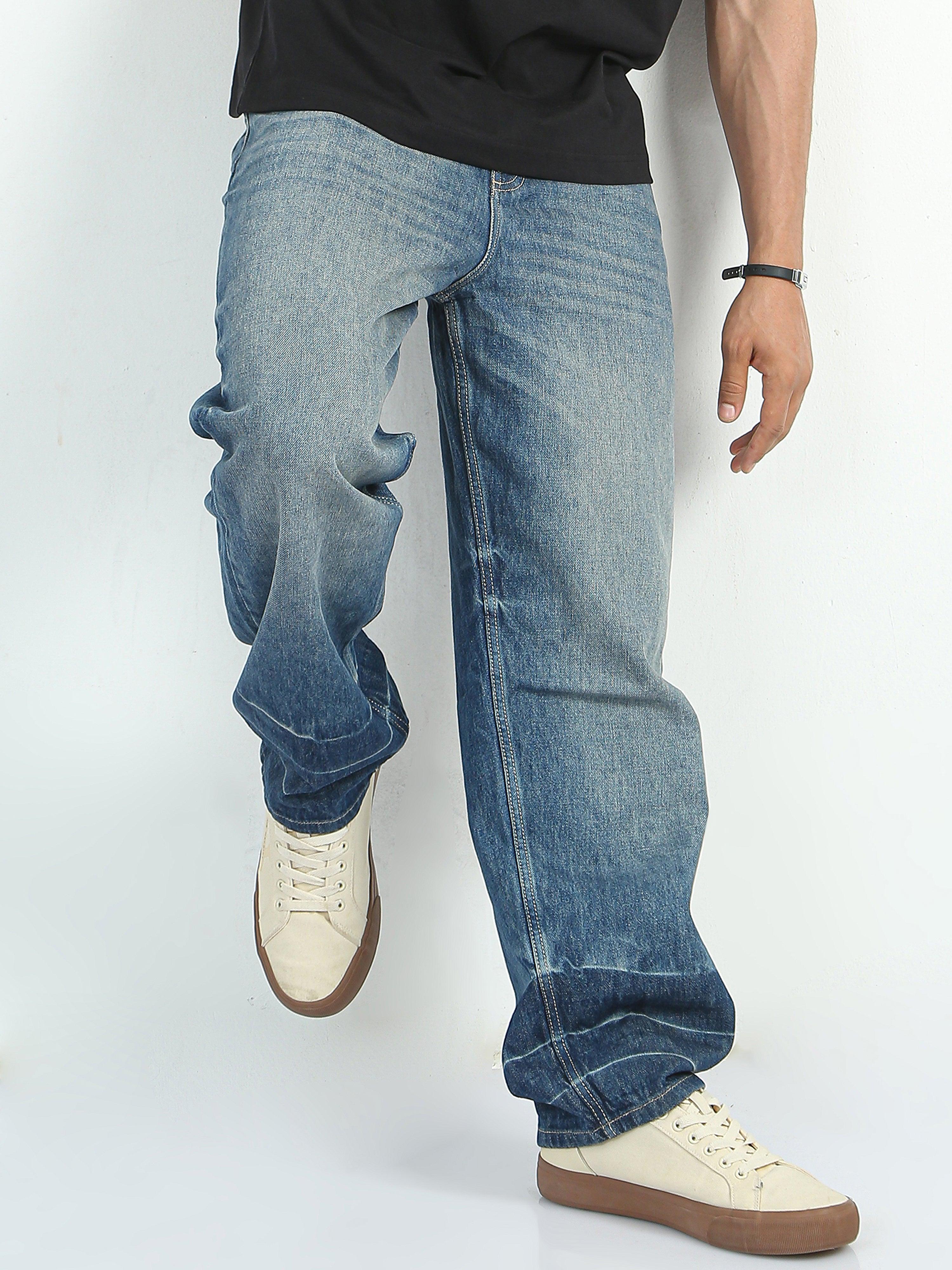 distressed jean with relaxed fit
ripped jeans for men
patched jean for men