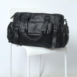 Leather Duffle Bag - Black - Espanshe