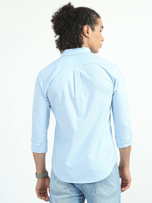 Classy Oxford Full Sleeve Shirt - Blue - Espanshe