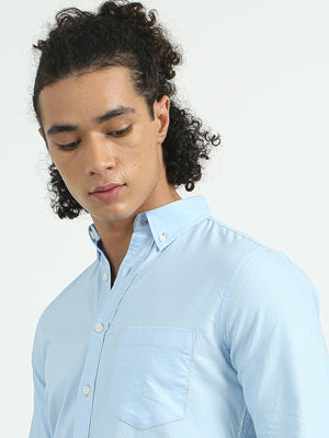 Classy Oxford Full Sleeve Shirt - Blue - Espanshe