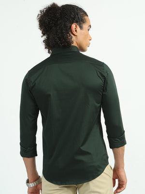 Mart Satin Shirt Dark Green - Espanshe
