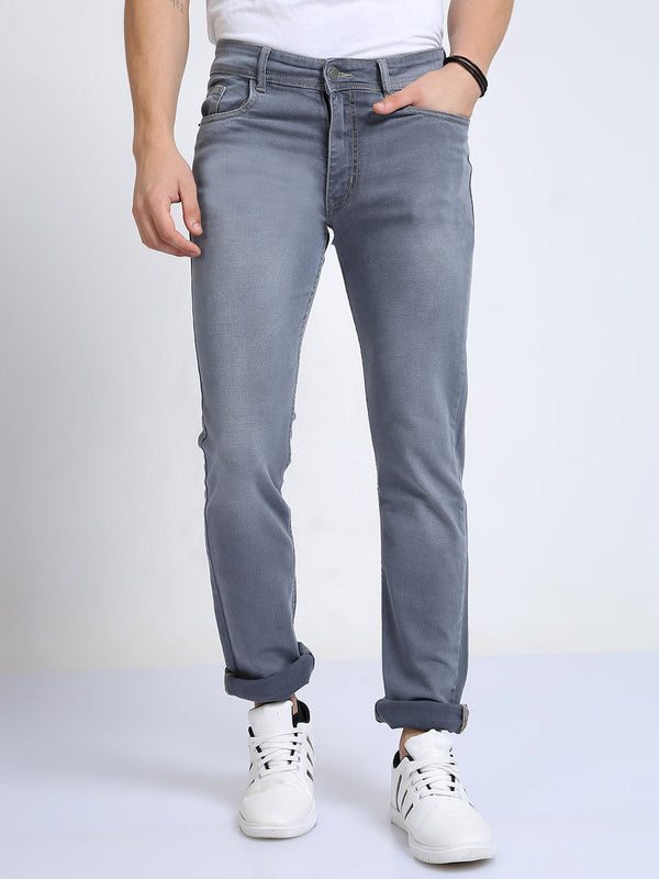 Men's Gray Slim Fit Jeans