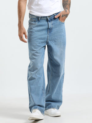 Rattled Loose Fit Jeans - Blue - Espanshe
loose fit jean for men