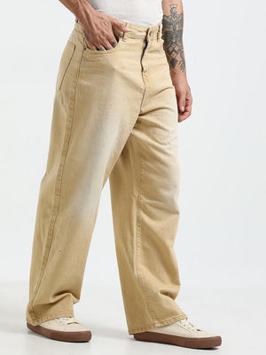 Rattled Loose Fit Jeans - Sand Brown - Espanshe
loose fit jean for men