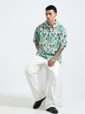 cropped baggy fit shirt with geometric print
cropped shirts for men
baggy shirts for men