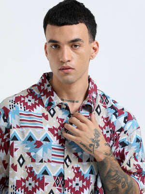 cropped baggy fit shirt with casual print
cropped shirts for men
baggy shirts for men