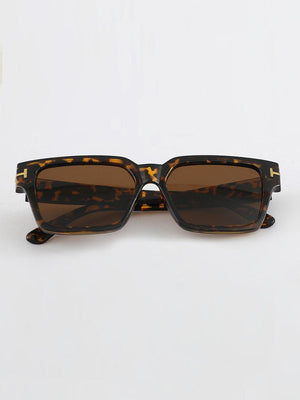 Trip Square Sunglass Tortoise shell Print - Gold Brown - Espanshe