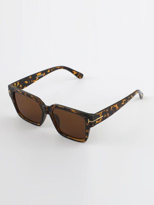 Trip Square Sunglass Tortoise shell Print - Gold Brown - Espanshe