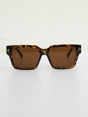 Trip Square Sunglass Tortoise shell Print - Gold Brown - Espanshe