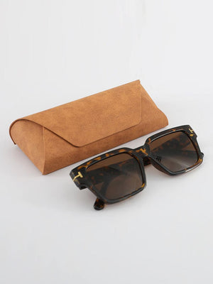Trip Square Sunglass Tortoise shell Print - Gold Brown - Espanshe