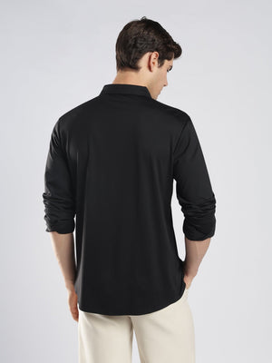 Fatal - Printed Patch Detail Shirt - Black - Espanshe
