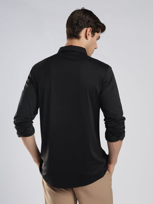Fatal - Lotus Flower Embroidery Shirt - Black - Espanshe