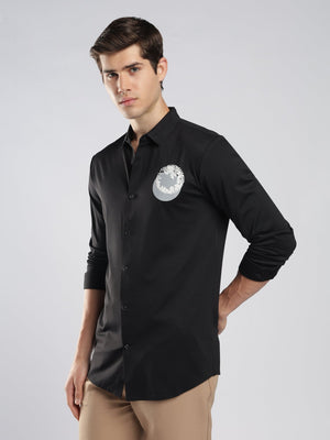 Fatal - Graphic Printed Shirt - Black - Espanshe