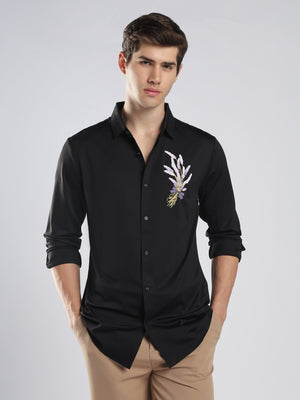 Fatal - Floral Printed Shirt - Black - Espanshe