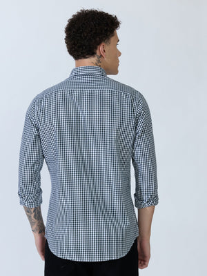 Sara - 100% Cotton Gingham Shirt - Dark Green - Espanshe