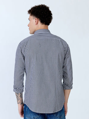 Sara - 100% Cotton Gingham Shirt - Black - Espanshe