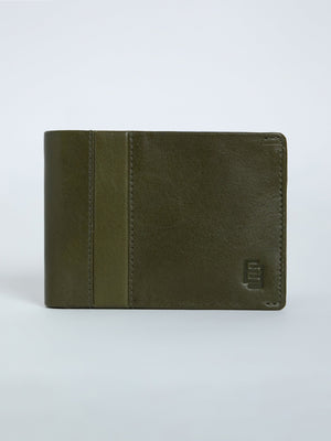 Arctic-3 - Bi-Fold Leather Wallet - Green - Espanshe