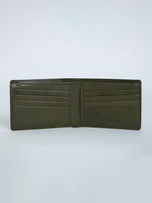 Arctic-3 - Bi-Fold Leather Wallet - Green - Espanshe
