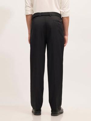 Maximilian - Beltless Baggy Formal Pant - Black - Espanshe