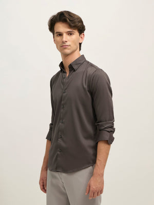 Ivar - Turkish Fit Striped Shirt - Charcoal - Espanshe
